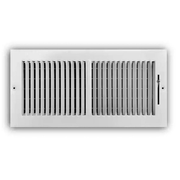 14" x 6" 2-Way Steel Wall / Ceiling Register, White (OD 15.75"L x 7.75"H) - Picture 1 of 4